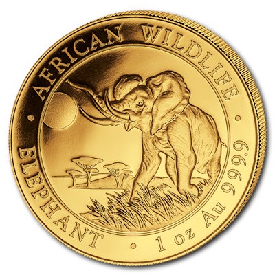 Somalia African Wildlife Gold Elefant 2016 1 Oz Gold