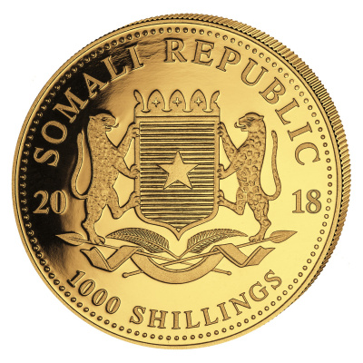 Somalia African Wildlife Gold Elefant 2018 1 Oz Gold