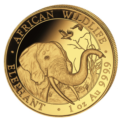 Somalia African Wildlife Gold Elefant 2018 1 Oz Gold