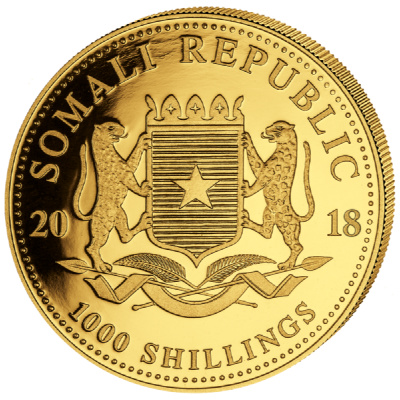 Somalia African Wildlife Gold Leopard 2018 1 Oz Gold Somalia African Wildlife Gold Leopard 2018 1 Oz Gold