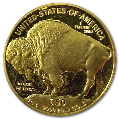 USA American Gold Buffalo 2007 1 Oz Gold Rückseite Polierte Platte