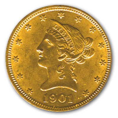 USA Liberty Head Gold Eagle 1901 15,04g Gold