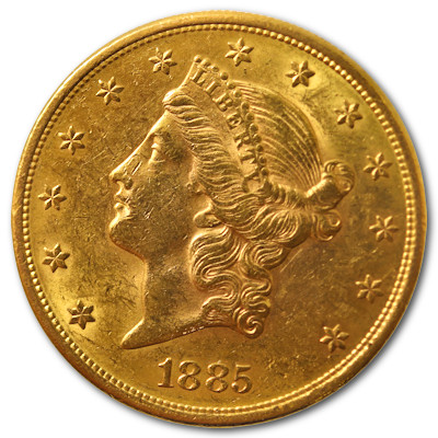 USA Liberty Head Gold Eagle 1885 30,09g Gold S Vorderseite