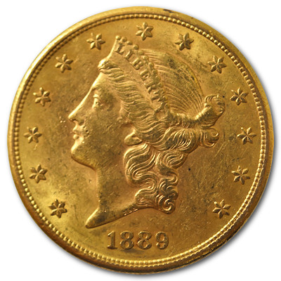 USA Liberty Head Gold Eagle 1889 30,09g Gold S Vorderseite