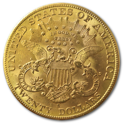 USA Liberty Head Gold Eagle 1901 30,09g Gold S Rückseite