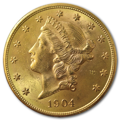 USA Liberty Head Gold Eagle 1904 30,09g Gold S Vorderseite